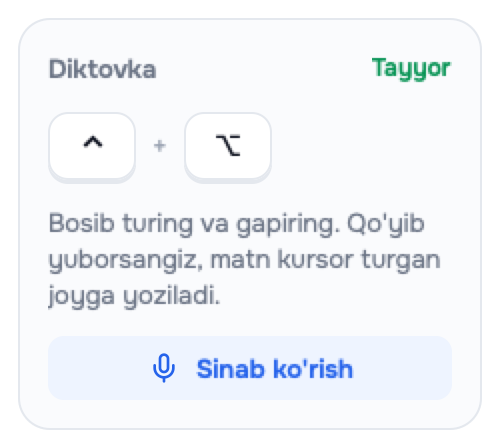 Diktovka paneli skrinshoti
